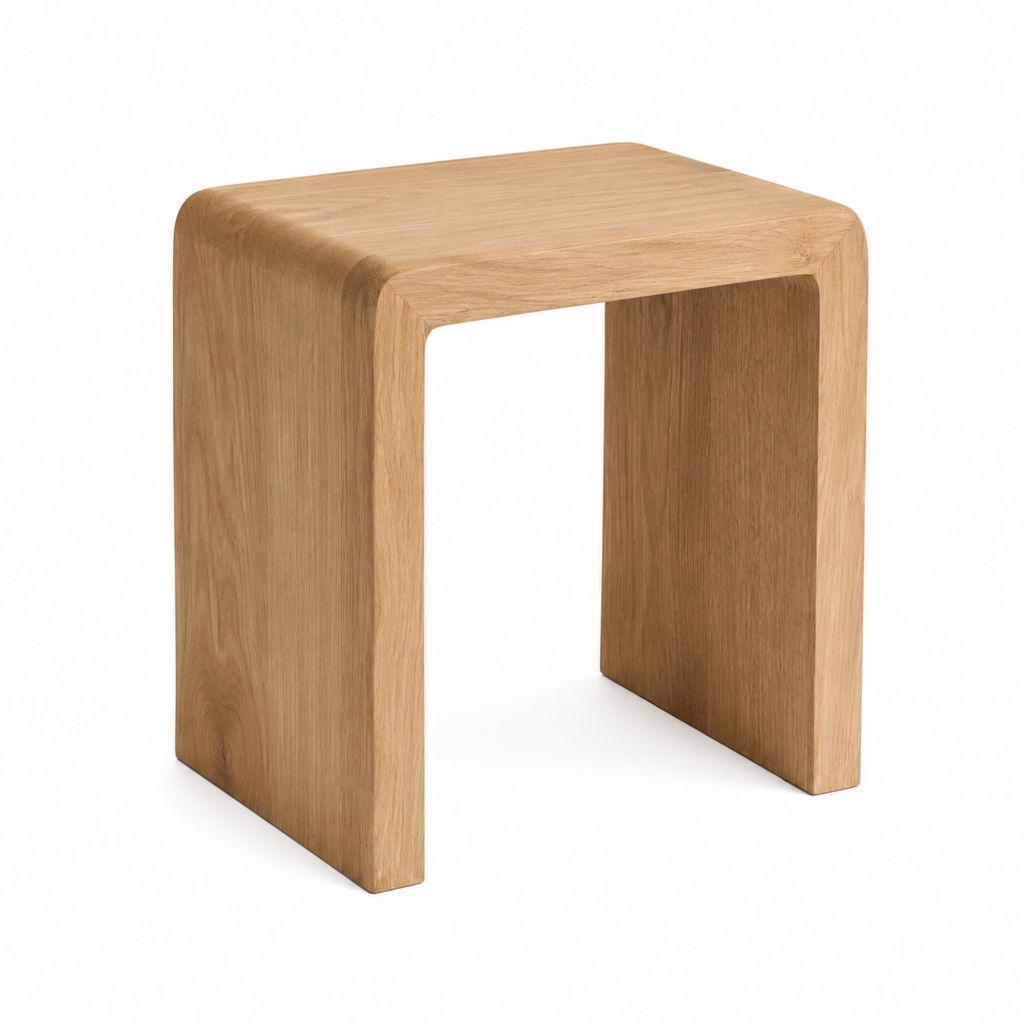 Table d'appoint en chêne massif naturel forme U 45 x 35 x 45 cm