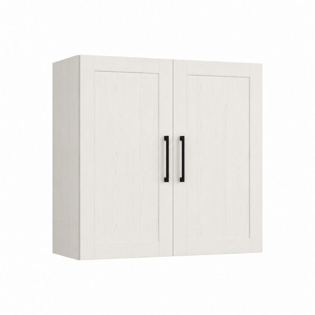Armoire murale de salle de bain blanche en panneaux MDF 60 x 15 x 60 cm à 2 portes